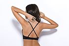 U plunge bra, lace cups, flexible shoulder straps, for deep neckline clothes